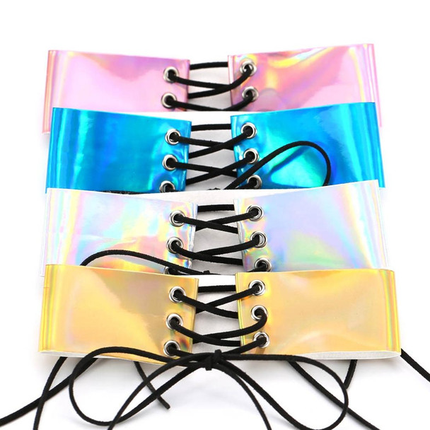 2 PCS European and American Simple Sexy Bound Collar Fashion Laser Skin Glowing Necklace, Random Color Delivery