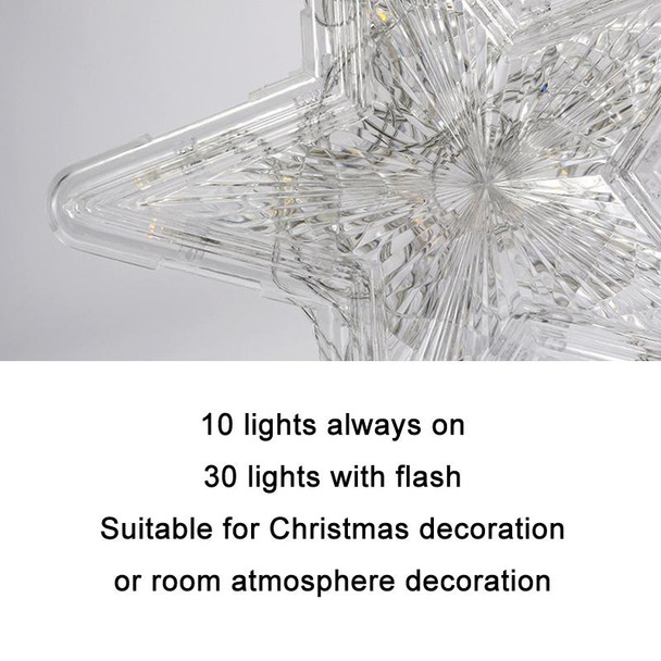 Christmas Tree Top Light LED Glowing Star Lights, Size: Large Battery Model(White)