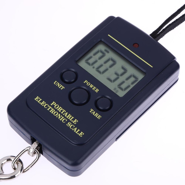 10g Mini Digital Fishing Scale Travel Weighting Steelyard Hanging Electronic Hook Scale Kitchen Weight Tool, Capacity:40kg with backlight