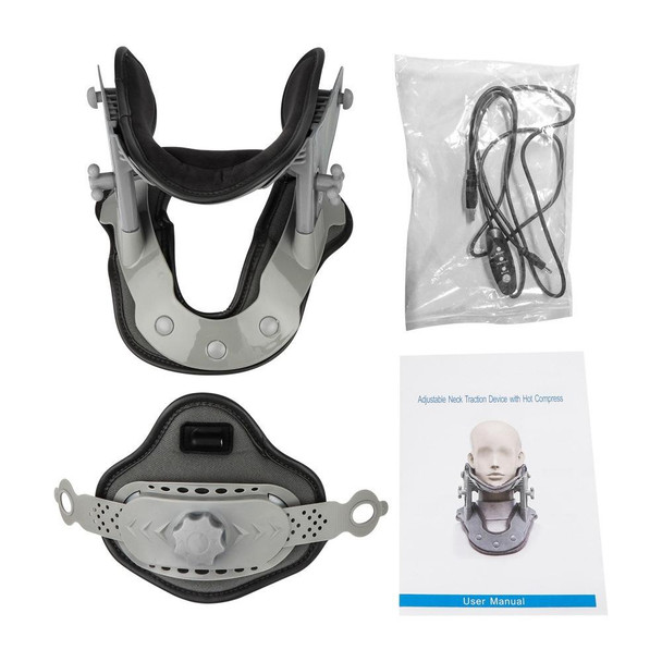 Cervical Spine Retractor Household Adjustable Hot Compress Stretching Neck Brace(Gray)