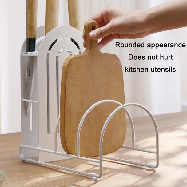 Kitchen Knife Rack Cutting Board Pot Lid Storage Rack(White)