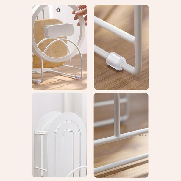 Kitchen Knife Rack Cutting Board Pot Lid Storage Rack(White)