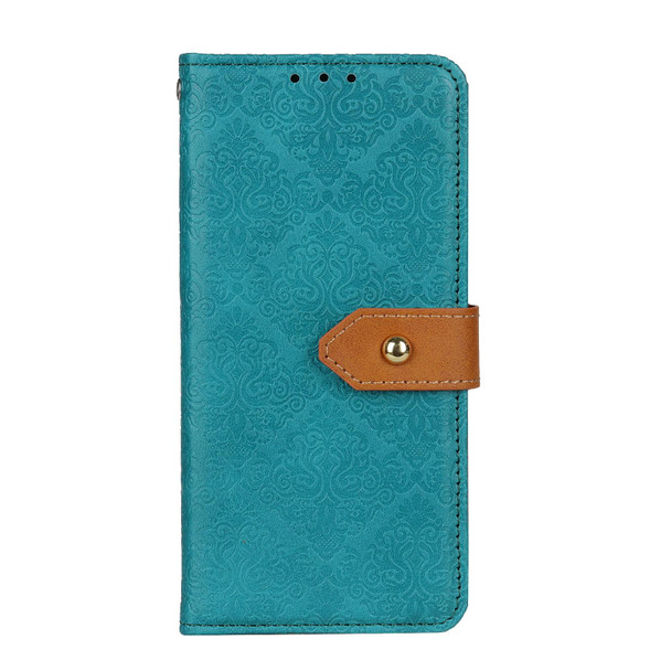 Motorola Edge 30 Lite / Edge 30 Neo Floral Embossed Leather Phone Case(Blue)