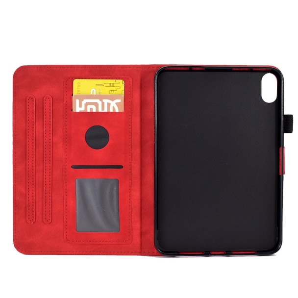 iPad mini 6 Embossed Smile Flip Tablet Leather Smart Case(Red)