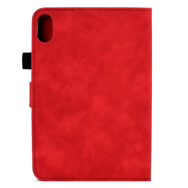 iPad mini 6 Embossed Smile Flip Tablet Leather Smart Case(Red)