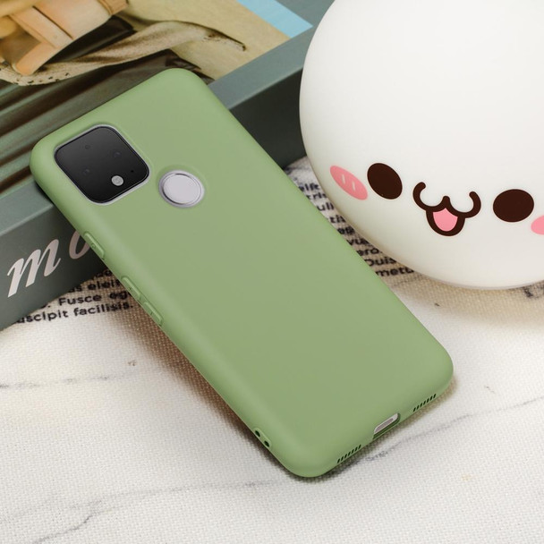 Google Pixel 5 Pure Color Liquid Silicone Shockproof Full Coverage Case(Green)