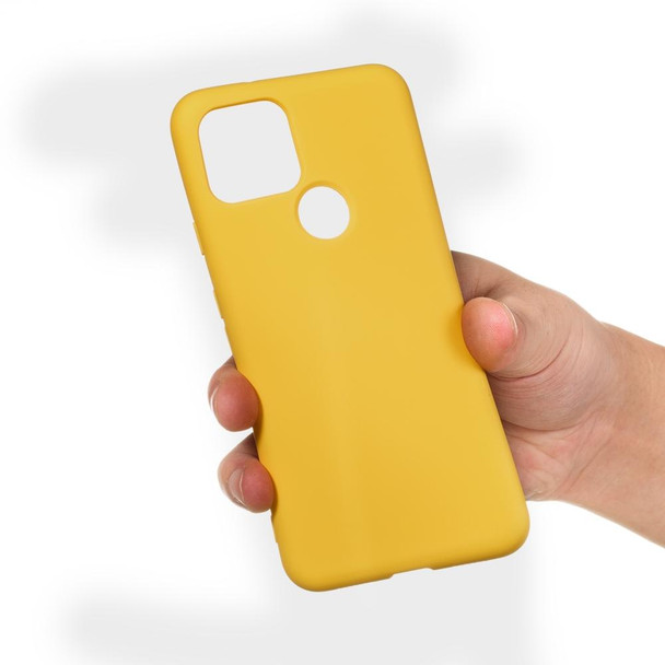 Google Pixel 5 Pure Color Liquid Silicone Shockproof Full Coverage Case(Yellow)