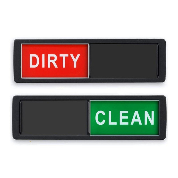 Dishwasher Magnet Clean Dirty Sign 2 Double-Sided Dishwasher Magnet Cover(Black)