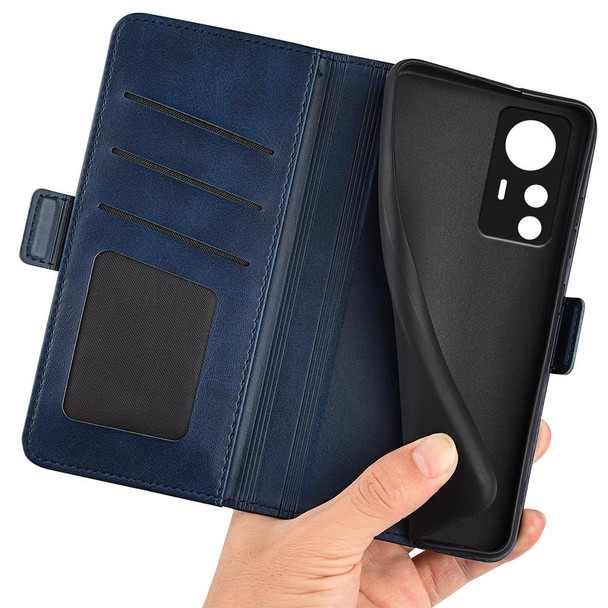 Xiaomi 12T / 12T Pro / Redmi K50 Ultra Dual-side Magnetic Buckle Leather Phone Case(Dark Blue)