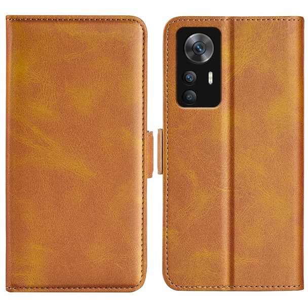 Xiaomi 12T / 12T Pro / Redmi K50 Ultra Dual-side Magnetic Buckle Leather Phone Case(Yellow)