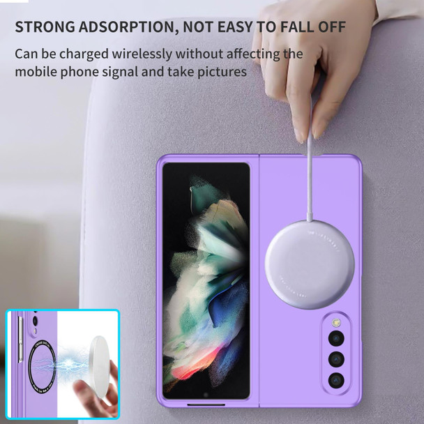 Samsung Galaxy Z Fold3 5G Magsafe Magnetic Folding PC Phone Case(Purple)