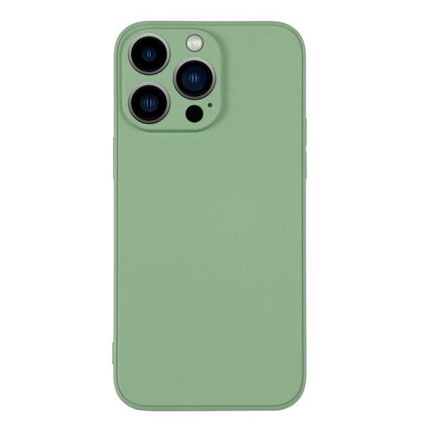 iPhone 13 Pro Silicone Phone Case with Wrist Strap(Matcha Green)