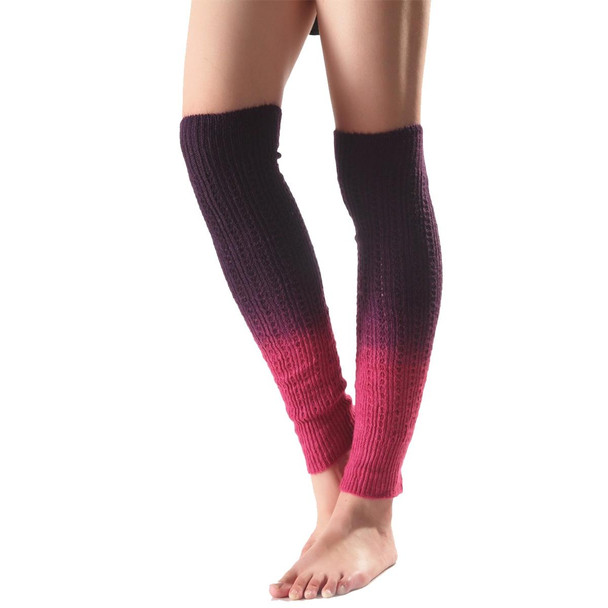 Autumn and Winter Women Soft Cashmere Gradient Pile Socks Boot Cover(Purple)