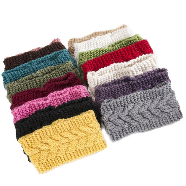 2 PCS Twist Hair Accessories Hair Band Knitted Wool Thickened Warm Headgear(Beige)