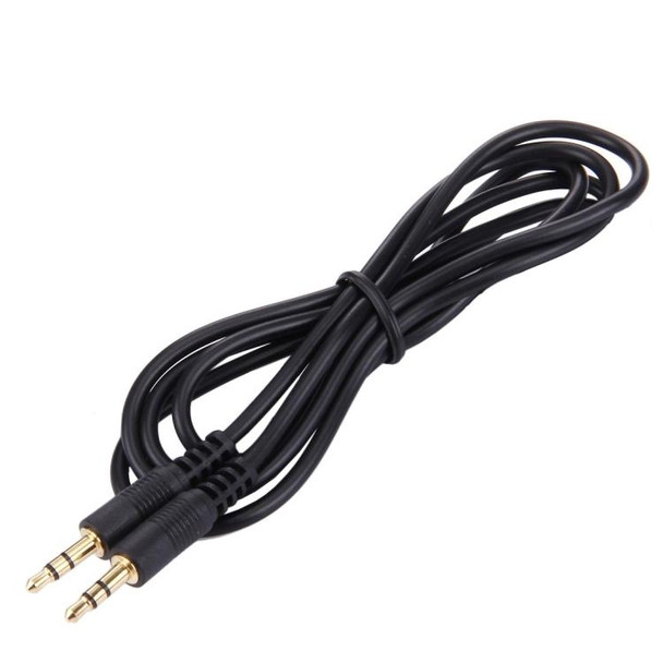 1m 3.5mm Male to 3.5mm Male Plug Stereo Audio Aux Cable  (Black + Gold Plated Connector)