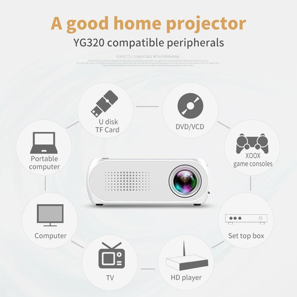 YG320 320*240 Mini LED Projector Home Theater, Support HDMI & AV & SD & USB(Silver)