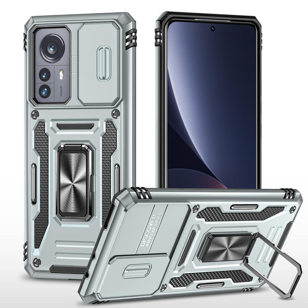 Xiaomi 12 Armor PC + TPU Camera Shield Phone Case(Grey)