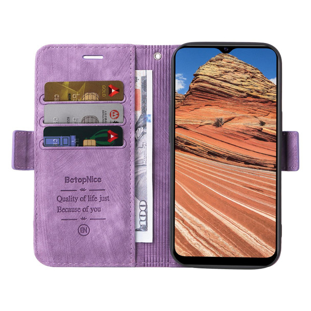 vivo Y20 BETOPNICE Dual-side Buckle Leather Phone Case(Purple)