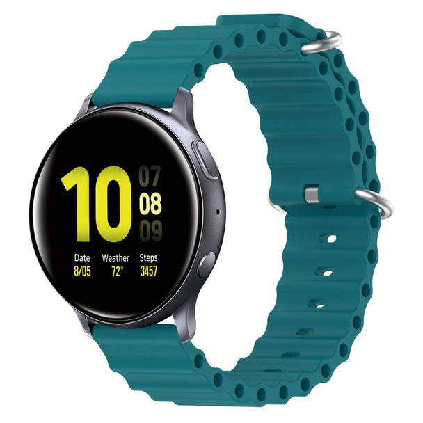 Samsung Galaxy Watch Active 2 40mm 20mm Ocean Style Silicone Solid Color Watch Band(Green)