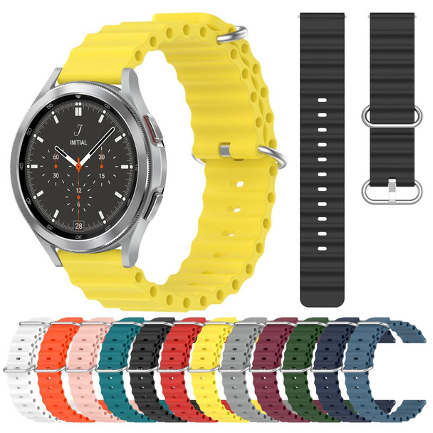 Samsung Galaxy Watch 4 Classic 46mm 20mm Ocean Style Silicone Solid Color Watch Band(Grey)