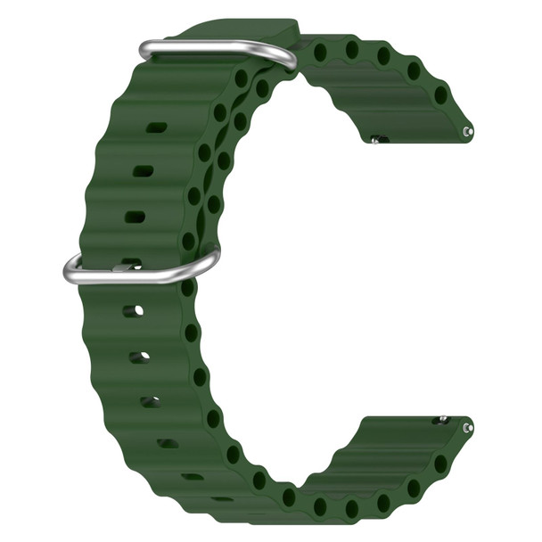 Samsung Galaxy Watch Active 2 40mm 20mm Ocean Style Silicone Solid Color Watch Band(Army Green)