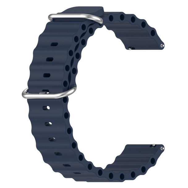Samsung Galaxy Watch 5 Pro 45mm 20mm Ocean Style Silicone Solid Color Watch Band(Dark Blue)