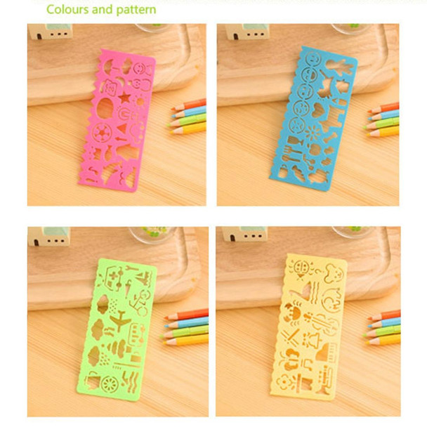 10 PCS Creative Candy Color Drawing Ruler Speed Sketchpad Art Ruler Template, Random Color Delivery