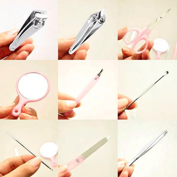 10-in-1 Delicate Apple Design Grooming Nail Manicure Pedicure Personal Cosmetic Makeup Set Kit