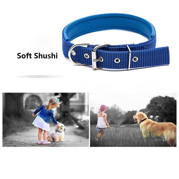 Foam Cotton  Polyester Pet Collars Pet Neck Strap Dog Neckband Cats Dogs Collars, 1.5cm x 39cm(Blue)