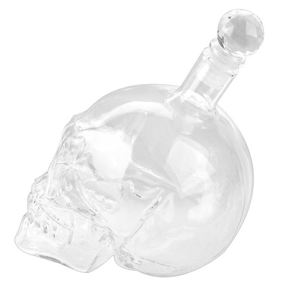Crystal Glass Skull Bottle for Vodka & Whiskey & Beer Liqueur & Red Wine & Other Beverage, 550ML