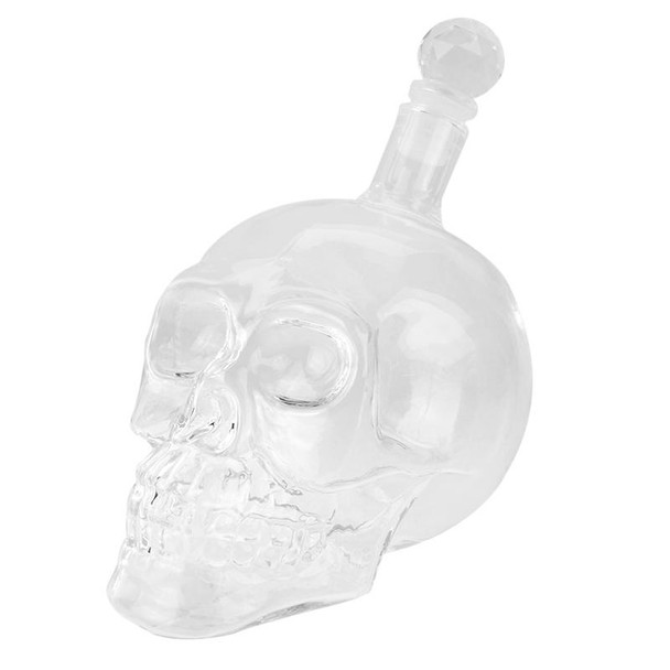 Crystal Glass Skull Bottle for Vodka & Whiskey & Beer Liqueur & Red Wine & Other Beverage, 550ML