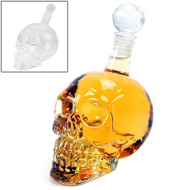 Crystal Glass Skull Bottle for Vodka & Whiskey & Beer Liqueur & Red Wine & Other Beverage, 350ML