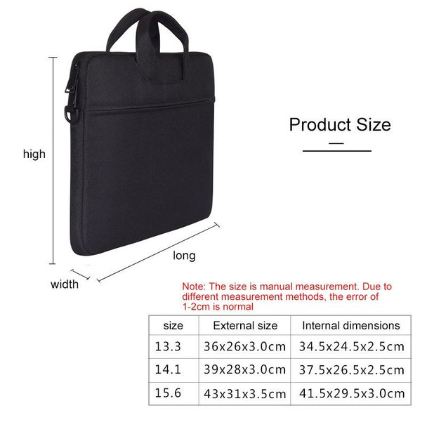 ST01S Waterproof Oxford Cloth Hidden Portable Strap One-shoulder Handbag for 15.6 inch Laptops(Black)