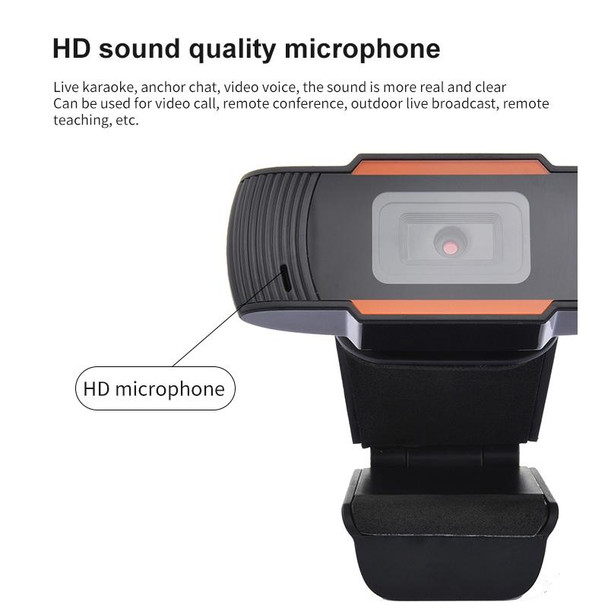 720P Manual Focus Webcam USB Camera with Microphone