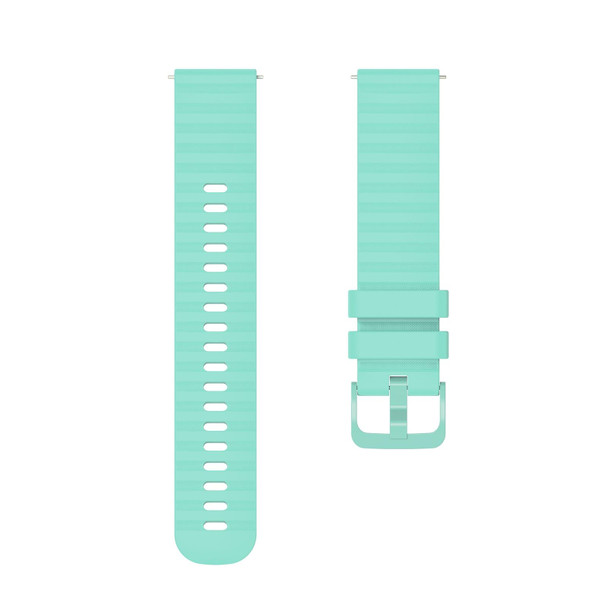 22mm Universal Wave Pockmark Texture Silicone Watch Band(Teal Green)