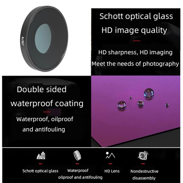 JSR 4 in 1 UV CPL ND16 ND32 Lens Filter - DJI Osmo Action 3 / GoPro Hero11 Black / HERO10 Black / HERO9 Black