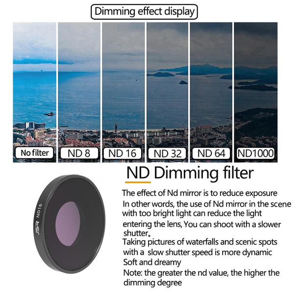 JSR 3 in 1 CPL ND8 ND16 Lens Filter - DJI Osmo Action 3 / GoPro Hero11 Black / HERO10 Black / HERO9 Black