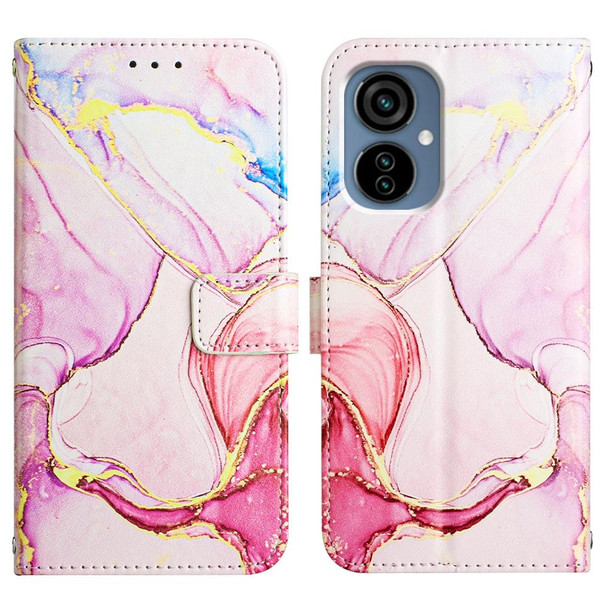 Tecno Camon 19 Neo PT003 Marble Pattern Flip Leather Phone Case(Rose Gold)