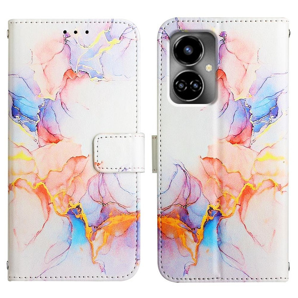 Tecno Camon 19 PT003 Marble Pattern Flip Leather Phone Case(Marble White)