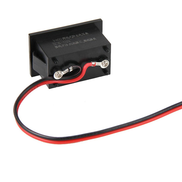 V40D 2 Wires Red Light Display Mini Waterproof IPX4 Digital Voltage Meter, Measure Voltage: DC 15-120V