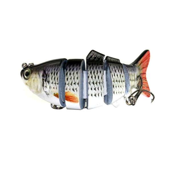 HENGJIA JM020 10cm 18g Multi-section Plastic Hard Baits Artificial Fishing Lures with Treble Hook, Random Color Delivery