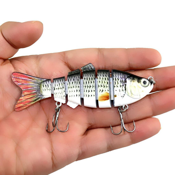 HENGJIA JM020 10cm 18g Multi-section Plastic Hard Baits Artificial Fishing Lures with Treble Hook, Random Color Delivery