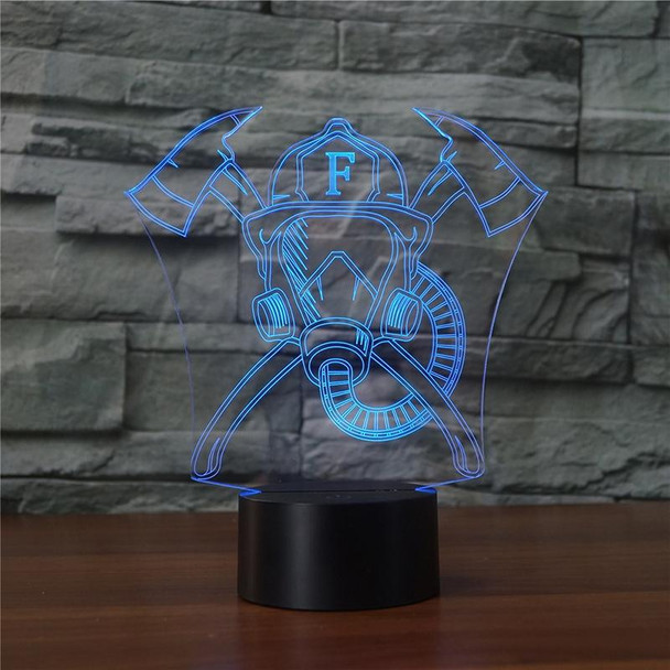 Fire Mask Shape 3D Colorful LED Vision Light Table Lamp, Crack Touch Version