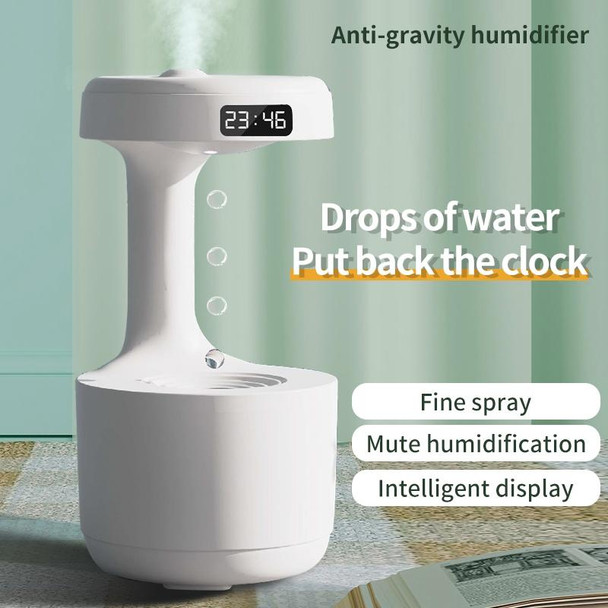 W1 LED Smart Display Anti-Gravity Water Drop Humidifier(White)