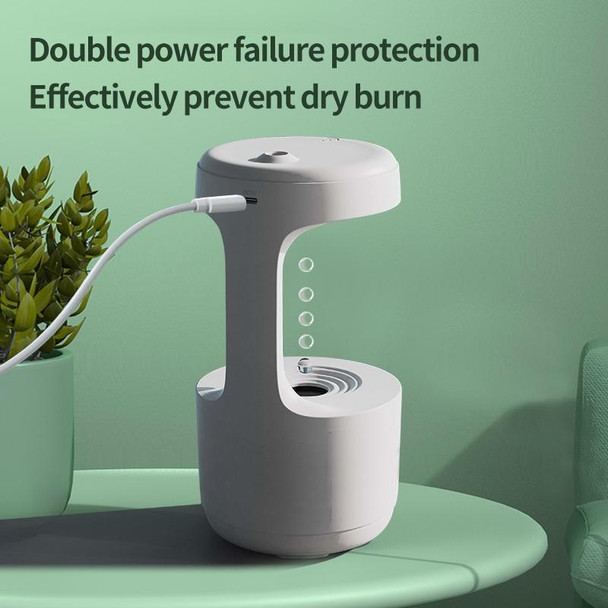 W1 LED Smart Display Anti-Gravity Water Drop Humidifier(White)