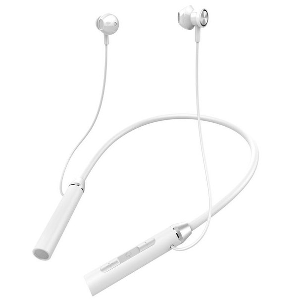 BT-61 Semi-in-ear Magnetic Neck-mounted Bluetooth Earphone(White )