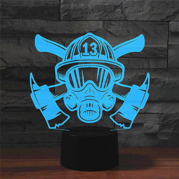 Fire Fighting Shape 3D Colorful LED Vision Light Table Lamp, Crack Touch Version