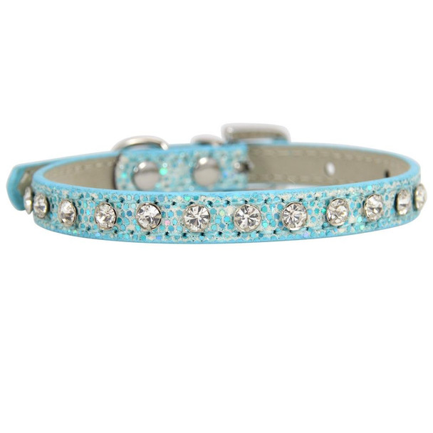 1.0 x 30cm Glitter Diamond Cat Neck Collar Decorative Supplies, Color: Diamond Sky Blue