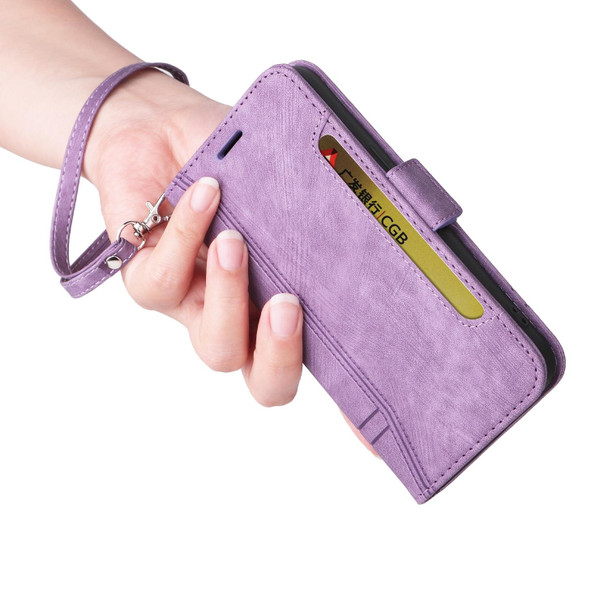 iPhone XR BETOPNICE Dual-side Buckle Leather Phone Case(Purple)
