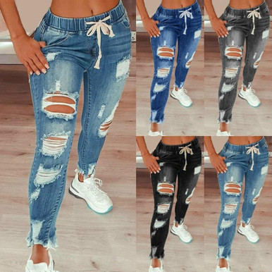 Women Summer High Waist Denim Shorts Bandage Hot Pants, Size: S(Light Blue),  snatcher